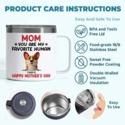 You Make My Tail Wag Every Day, Mom - Dog Personalized Custom 14oz Stainless Steel Tumbler With Handle - Gift For Pet Owners, Pet Lovers -Pawfect House Store 67dbdd993c09a