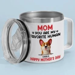 You Make My Tail Wag Every Day, Mom - Dog Personalized Custom 14oz Stainless Steel Tumbler With Handle - Gift For Pet Owners, Pet Lovers -Pawfect House Store 67dbdd99a3a08