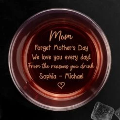 We Love You Everyday - Family Personalized Custom Whiskey Glass - Mother's Day, Gift For Mom, Grandma