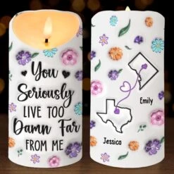 Forever Connected, No Matter The Miles - Bestie Personalized Custom 3D Inflated Effect Printed LED Candle - Gift For Best Friends, BFF, Sisters