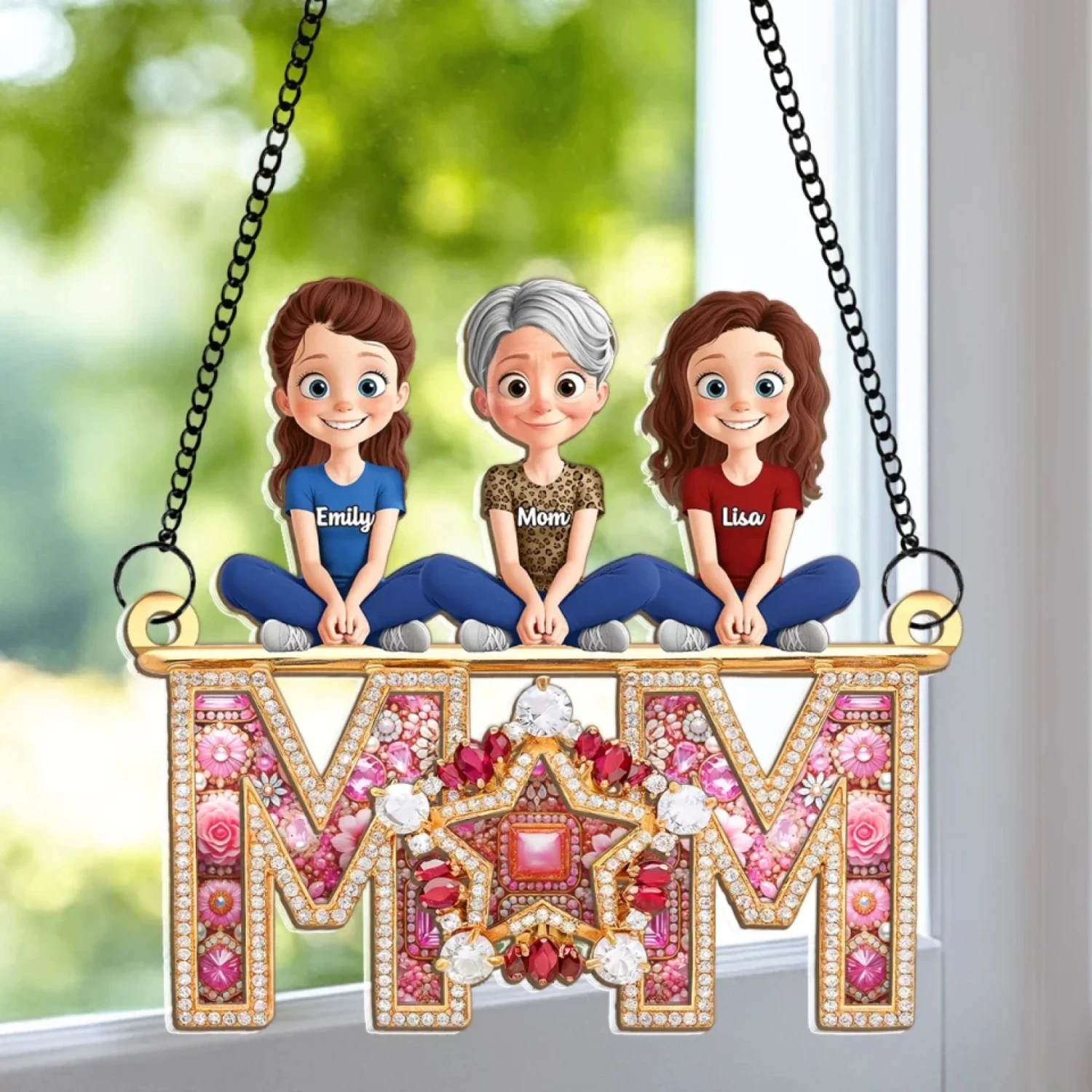 Our Shining Star - Family Personalized Window Hanging Suncatcher Ornament - Mother's Day, Gift For Mom, Grandma 1 Our Shining Star - Family Personalized Window Hanging Suncatcher Ornament - Mother's Day, Gift For Mom, Grandma