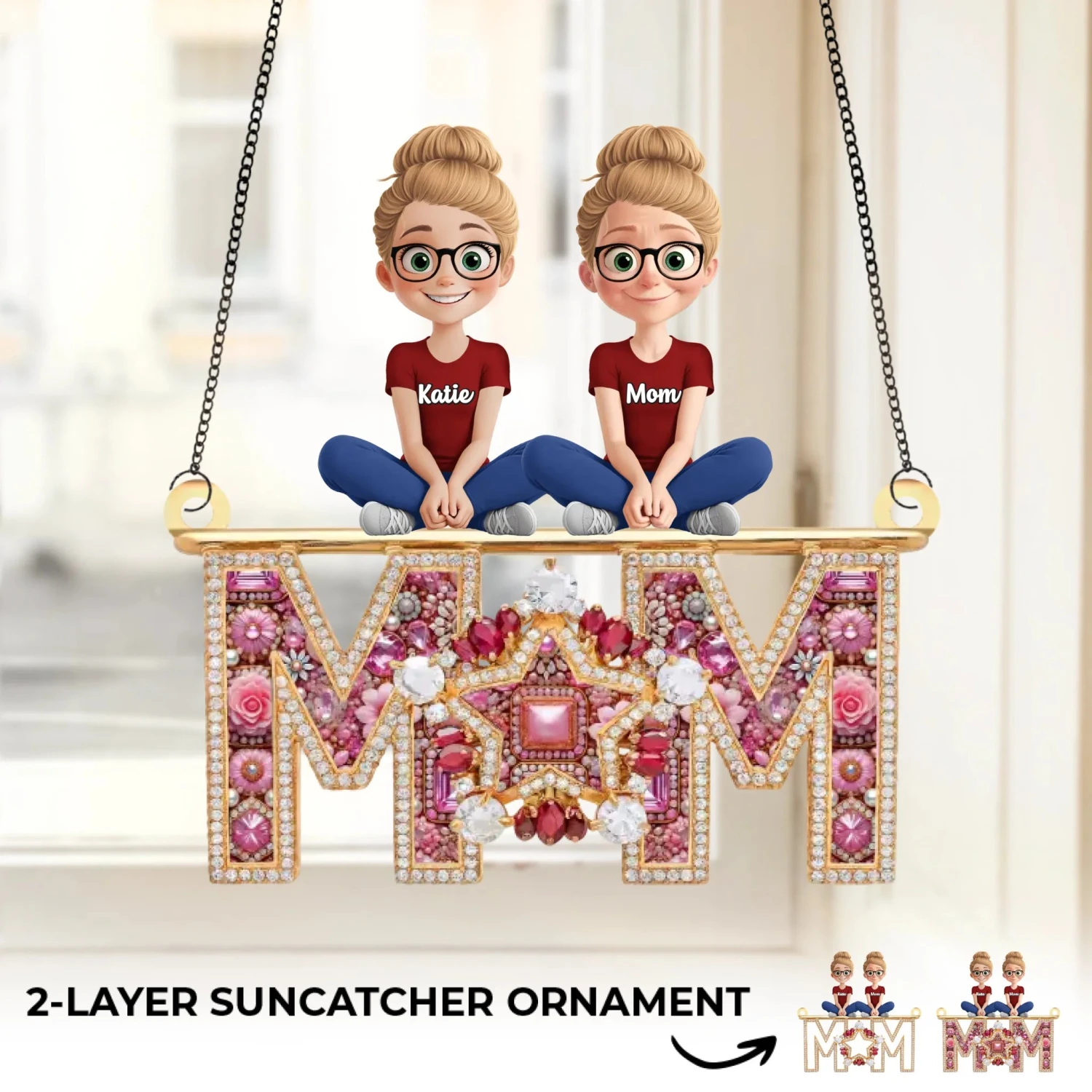 Our Shining Star - Family Personalized Window Hanging Suncatcher Ornament - Mother's Day, Gift For Mom, Grandma 2 Our Shining Star - Family Personalized Window Hanging Suncatcher Ornament - Mother's Day, Gift For Mom, Grandma - Image 2