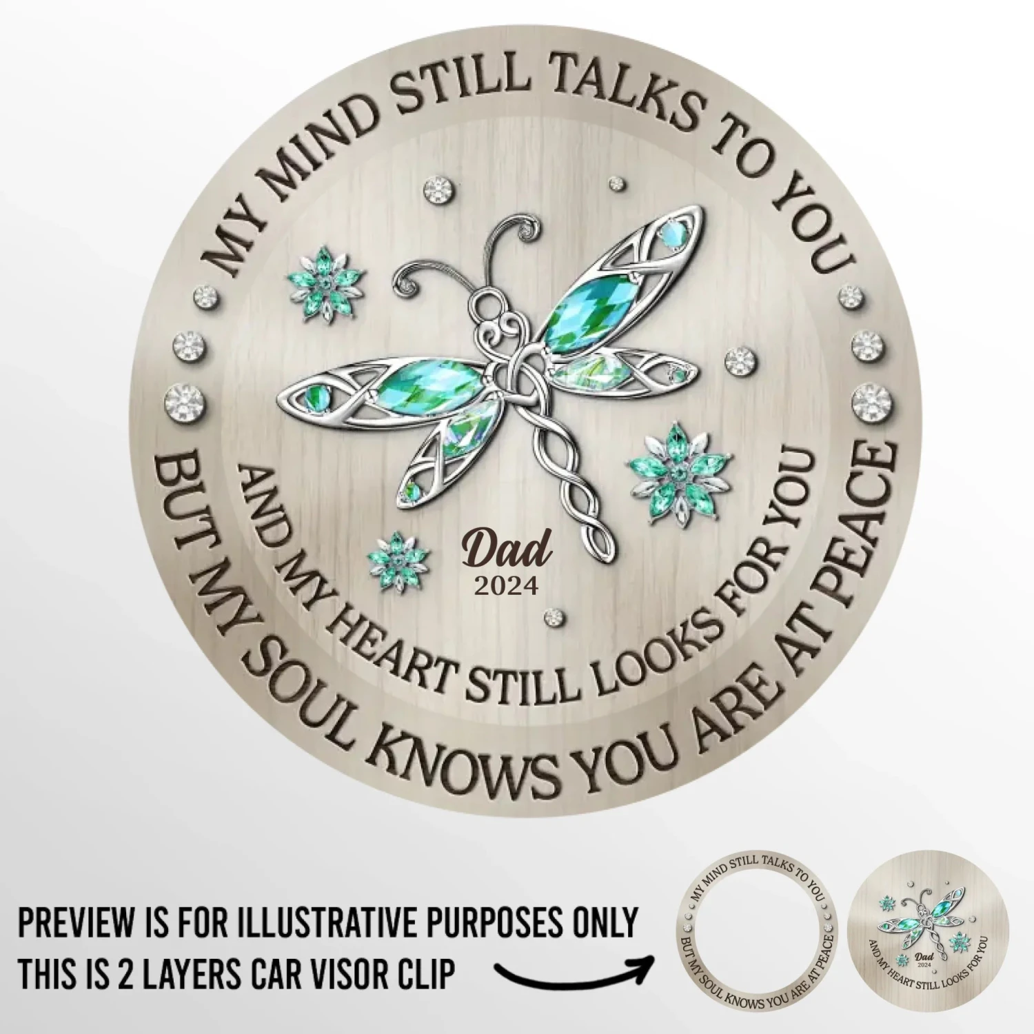 In Loving Remembrance - New Arrival, Memorial Personalized Custom Car Visor Clip - Sympathy Gift For Family Members AMZ 2 In Loving Remembrance - New Arrival, Memorial Personalized Custom Car Visor Clip - Sympathy Gift For Family Members AMZ - Image 2