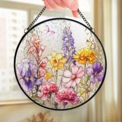 Her Love Blooms In Every Season - Family Personalized Custom Stained Glass Window Hanging Suncatcher - Mother's Day, Gift For Mom, Grandma 8 Her Love Blooms In Every Season - Family Personalized Custom Stained Glass Window Hanging Suncatcher - Mother's Day, Gift For Mom, Grandma -Pawfect House Store 67e0fc8030e43