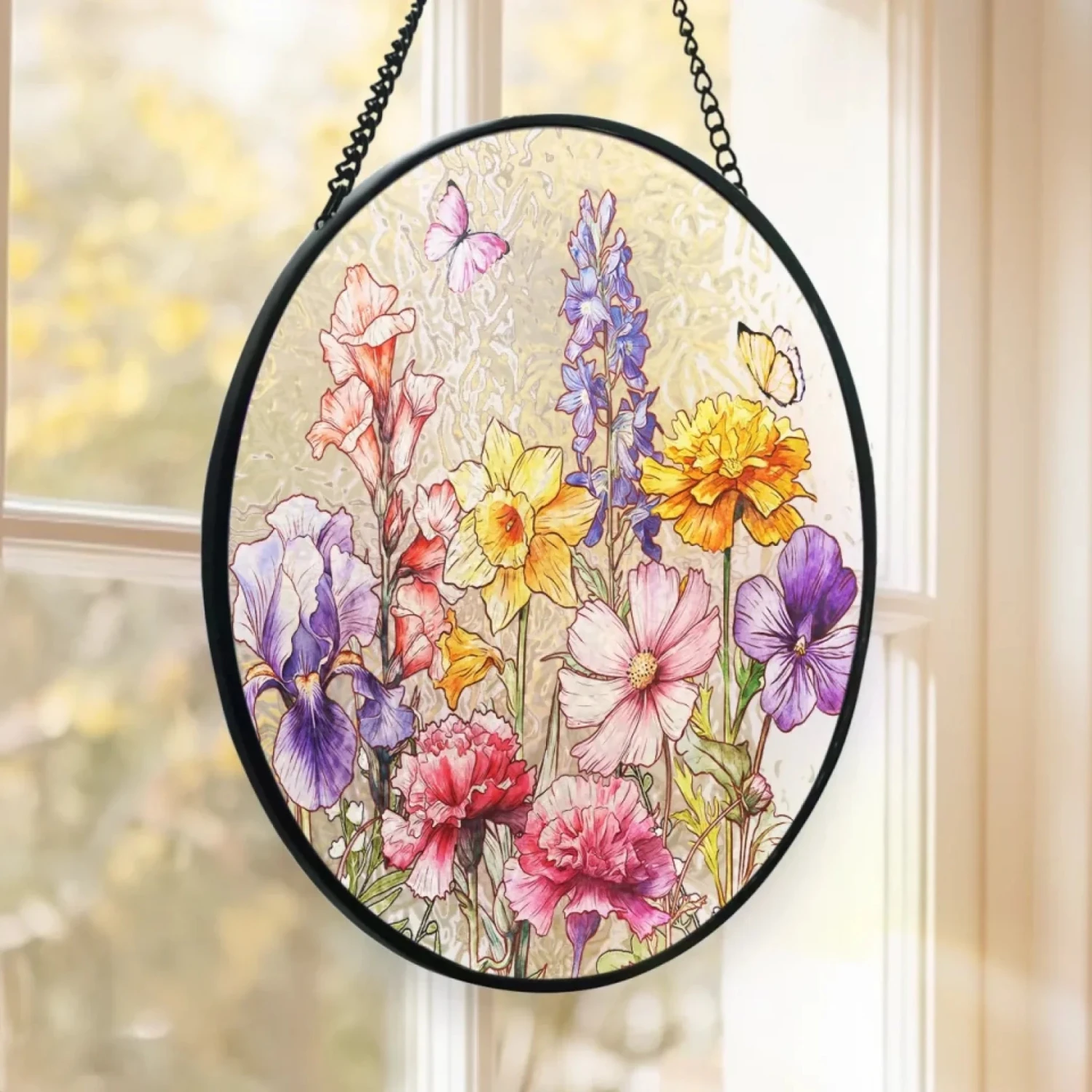 Her Love Blooms In Every Season - Family Personalized Custom Stained Glass Window Hanging Suncatcher - Mother's Day, Gift For Mom, Grandma 3 Her Love Blooms In Every Season - Family Personalized Custom Stained Glass Window Hanging Suncatcher - Mother's Day, Gift For Mom, Grandma - Image 3
