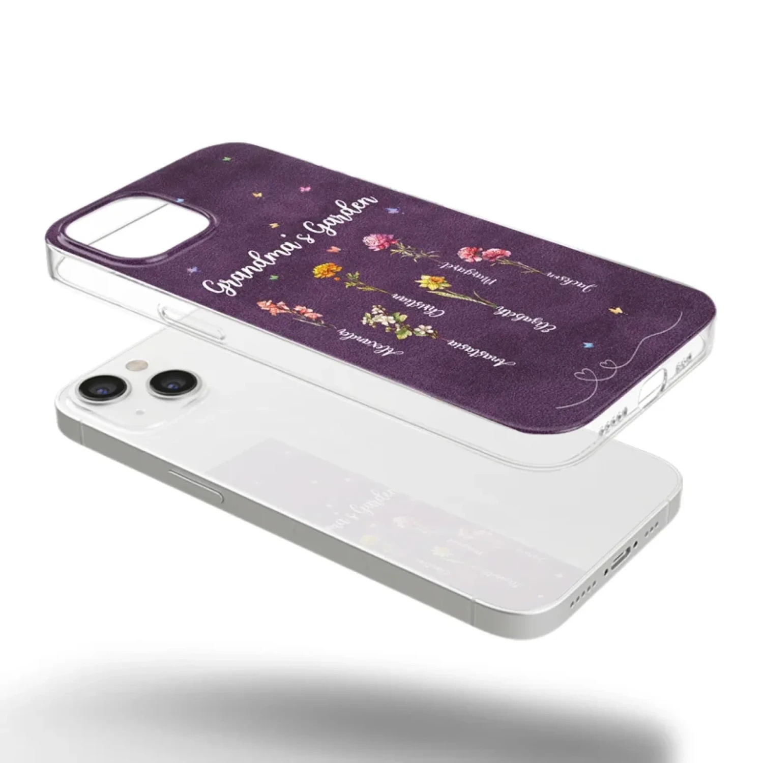 Her Garden Grows With Love - Family Personalized Custom Clear Phone Case - Mother's Day, Gift For Mom, Grandma 4 Her Garden Grows With Love - Family Personalized Custom Clear Phone Case - Mother's Day, Gift For Mom, Grandma - Image 4