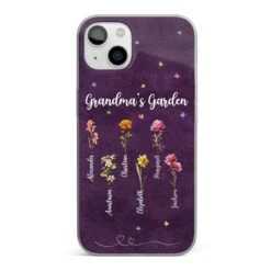Her Garden Grows With Love - Family Personalized Custom Clear Phone Case - Mother's Day, Gift For Mom, Grandma
