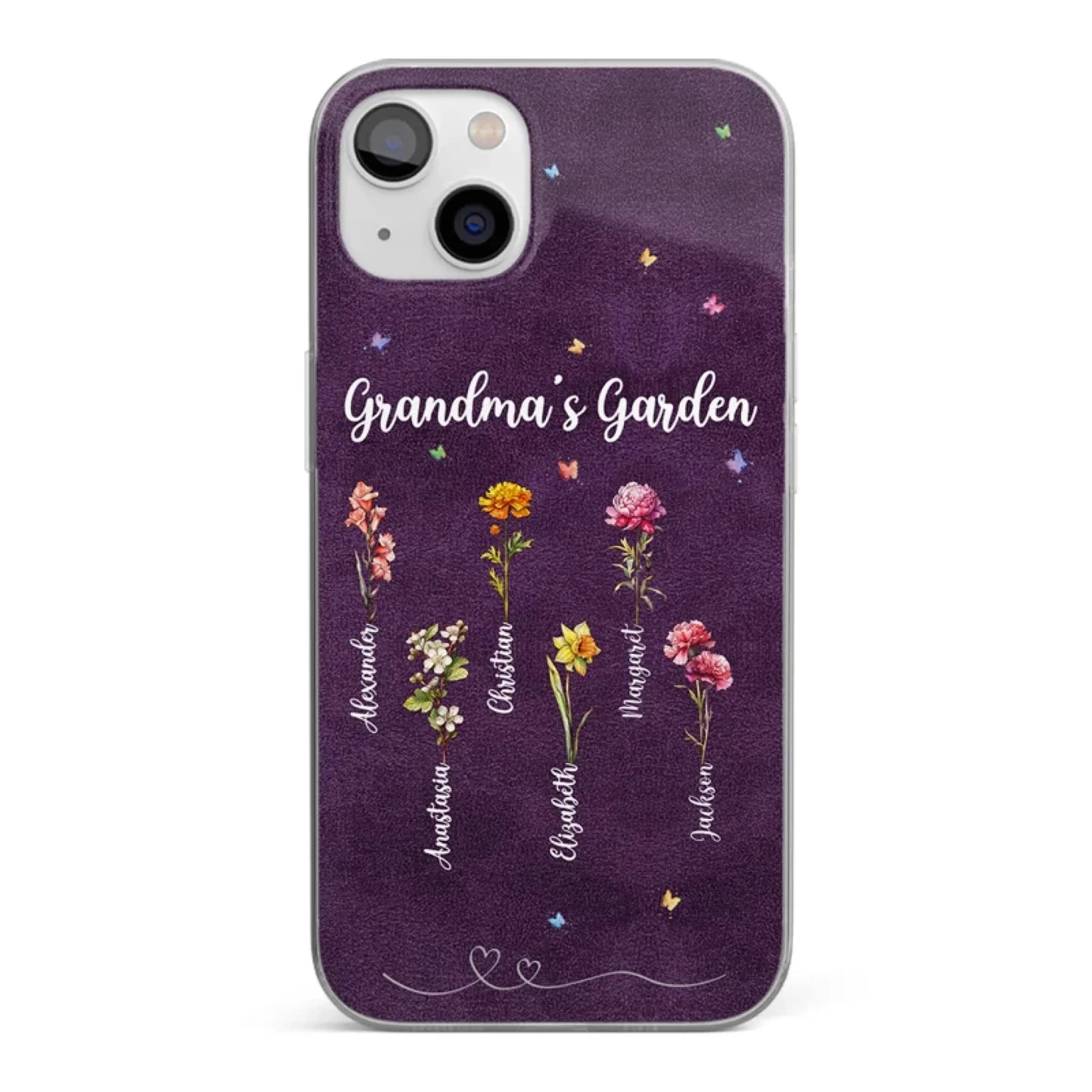 Her Garden Grows With Love - Family Personalized Custom Clear Phone Case - Mother's Day, Gift For Mom, Grandma 1 Her Garden Grows With Love - Family Personalized Custom Clear Phone Case - Mother's Day, Gift For Mom, Grandma