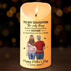Two Hearts Forever Connected - Family Personalized Custom LED Candle - Mother's Day, Gift For Mom, Daughter