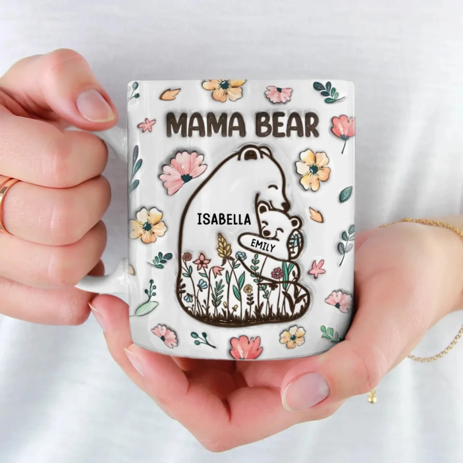 Always Snuggled In Mama Bear’s Love - Family Personalized Custom 3D Inflated Effect Printed Mug - Mother's Day, Gift For Mom, Grandma 4 Always Snuggled In Mama Bear’s Love - Family Personalized Custom 3D Inflated Effect Printed Mug - Mother's Day, Gift For Mom, Grandma - Image 4