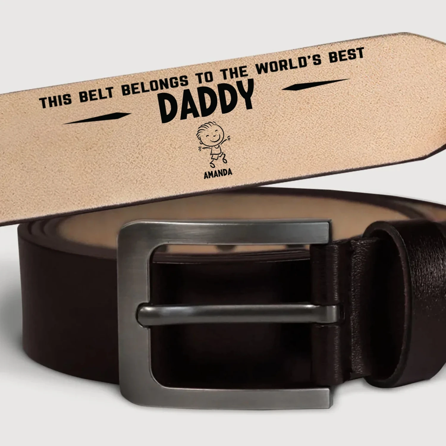 Dad, My Forever Inspiration - Family Personalized Custom Engraved Leather Belt - Father's Day, Gift For Dad, Grandpa 3 Dad, My Forever Inspiration - Family Personalized Custom Engraved Leather Belt - Father's Day, Gift For Dad, Grandpa - Image 3