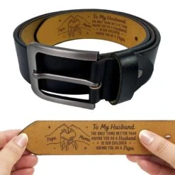 My Everything, My Forever Love - Family Personalized Custom Engraved Leather Belt - Father's Day, Gift For Dad, Grandpa
