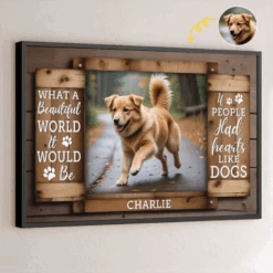 Custom Photo Pawprints On The Path, Pawprints On My Heart - Memorial Personalized Custom Horizontal Poster - Sympathy Gift For Pet Owners, Pet Lovers