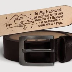 My Everything, My Forever Love - Family Personalized Custom Engraved Leather Belt - Father's Day, Gift For Dad, Grandpa -Pawfect House Store 67e2100a4e378