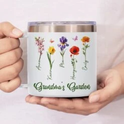 Her Garden Grows With Laughter & Little Feet - Family Personalized Custom 14oz Stainless Steel Tumbler With Handle - Mother's Day, Gift For Mom, Grandma 9 Her Garden Grows With Laughter & Little Feet - Family Personalized Custom 14oz Stainless Steel Tumbler With Handle - Mother's Day, Gift For Mom, Grandma -Pawfect House Store 67e275be2149e
