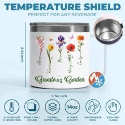 Her Garden Grows With Laughter & Little Feet - Family Personalized Custom 14oz Stainless Steel Tumbler With Handle - Mother's Day, Gift For Mom, Grandma 10 Her Garden Grows With Laughter & Little Feet - Family Personalized Custom 14oz Stainless Steel Tumbler With Handle - Mother's Day, Gift For Mom, Grandma -Pawfect House Store 67e275be92237