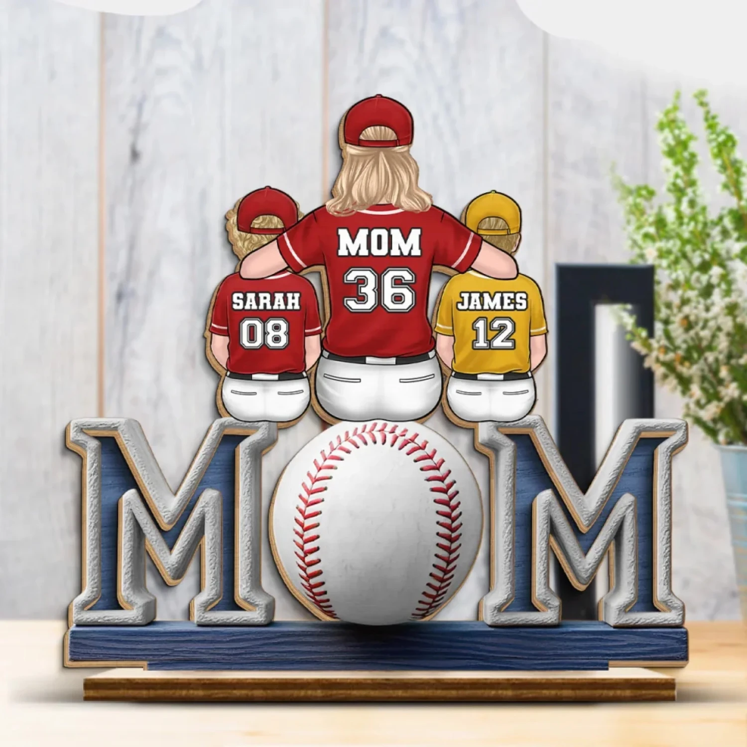 Raising Champions With Love - Family Personalized Custom Shaped 2-Layered Wooden Plaque With Flat Stand - Mother's Day, House Warming Gift For Mom, Sport Lovers, Sport Players 3 Raising Champions With Love - Family Personalized Custom Shaped 2-Layered Wooden Plaque With Flat Stand - Mother's Day, House Warming Gift For Mom, Sport Lovers, Sport Players - Image 3