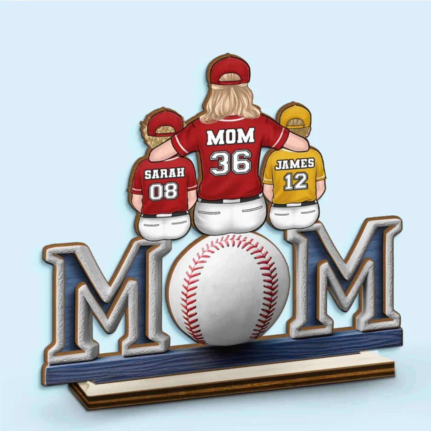 Raising Champions With Love - Family Personalized Custom Shaped 2-Layered Wooden Plaque With Flat Stand - Mother's Day, House Warming Gift For Mom, Sport Lovers, Sport Players 1 Raising Champions With Love - Family Personalized Custom Shaped 2-Layered Wooden Plaque With Flat Stand - Mother's Day, House Warming Gift For Mom, Sport Lovers, Sport Players