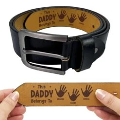 Always My Dad, Forever My Hero - Family Personalized Custom Engraved Leather Belt - Father's Day, Gift For Dad, Grandpa