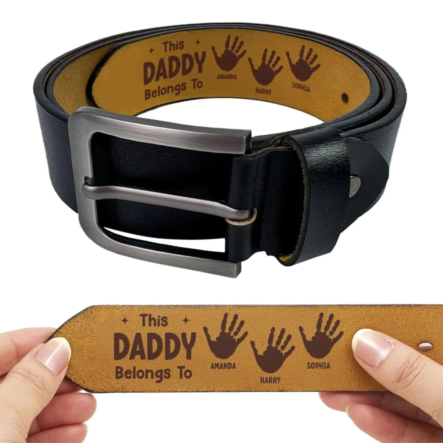 Always My Dad, Forever My Hero - Family Personalized Custom Engraved Leather Belt - Father's Day, Gift For Dad, Grandpa 1 Always My Dad, Forever My Hero - Family Personalized Custom Engraved Leather Belt - Father's Day, Gift For Dad, Grandpa