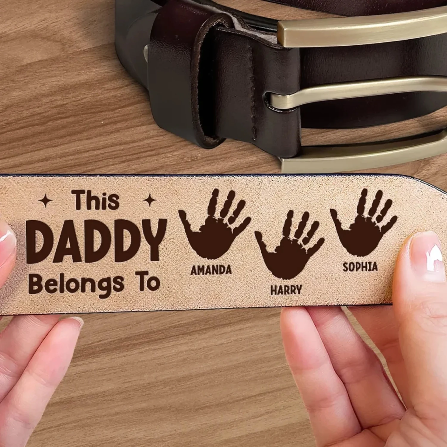 Always My Dad, Forever My Hero - Family Personalized Custom Engraved Leather Belt - Father's Day, Gift For Dad, Grandpa 4 Always My Dad, Forever My Hero - Family Personalized Custom Engraved Leather Belt - Father's Day, Gift For Dad, Grandpa - Image 4