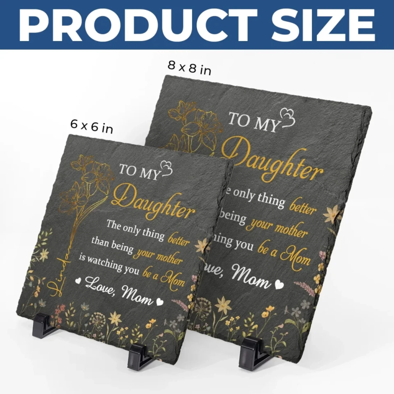 You Make Me Proud, Always - Family Personalized Custom Square Shaped Stone With Stand - Mother's Day, Gift For Mom, Daughter 5 You Make Me Proud, Always - Family Personalized Custom Square Shaped Stone With Stand - Mother's Day, Gift For Mom, Daughter - Image 5