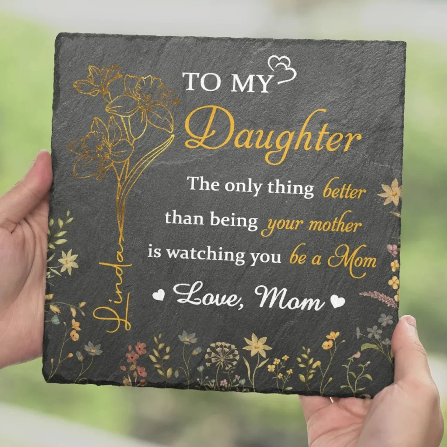 You Make Me Proud, Always - Family Personalized Custom Square Shaped Stone With Stand - Mother's Day, Gift For Mom, Daughter 4 You Make Me Proud, Always - Family Personalized Custom Square Shaped Stone With Stand - Mother's Day, Gift For Mom, Daughter - Image 4