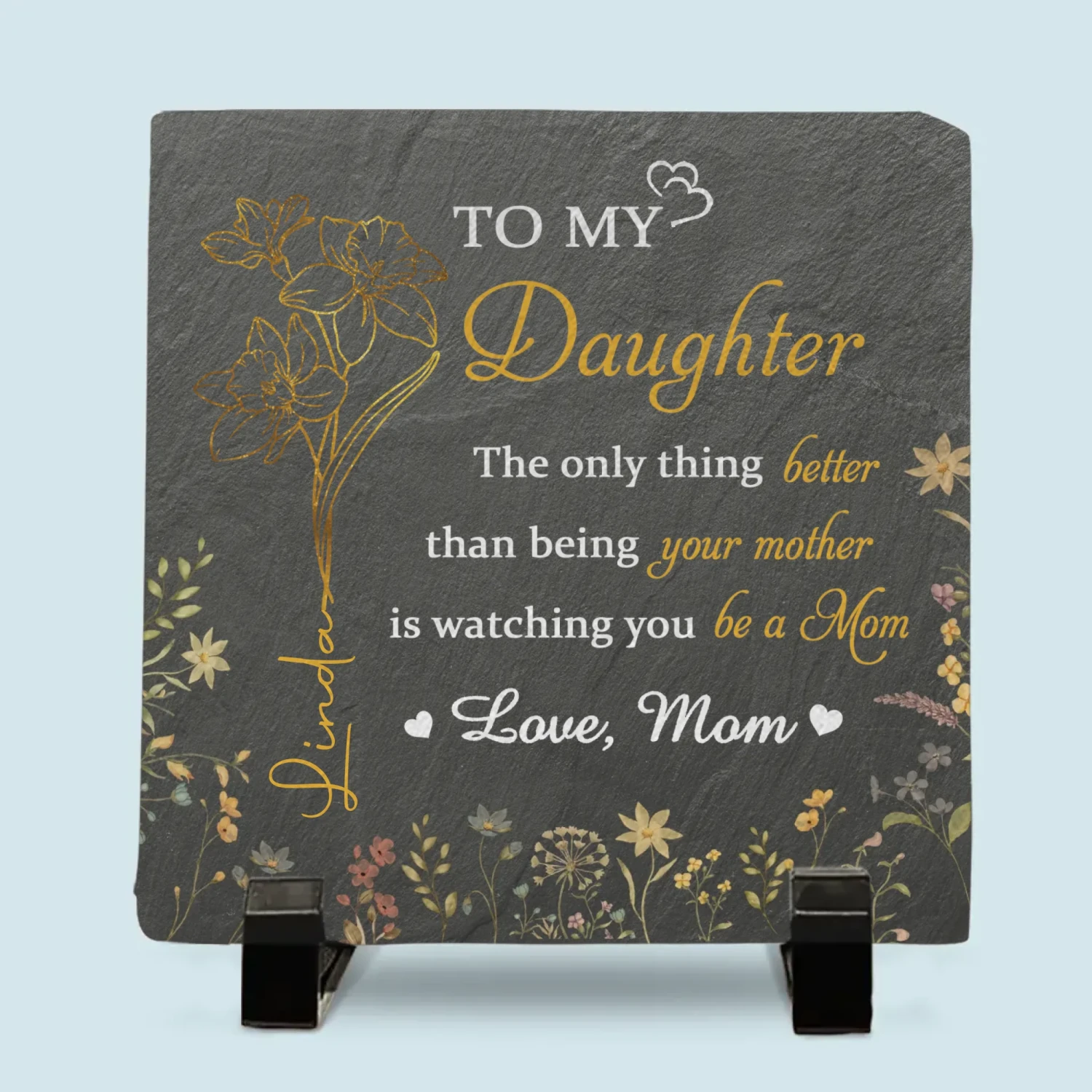 You Make Me Proud, Always - Family Personalized Custom Square Shaped Stone With Stand - Mother's Day, Gift For Mom, Daughter 2 You Make Me Proud, Always - Family Personalized Custom Square Shaped Stone With Stand - Mother's Day, Gift For Mom, Daughter - Image 2
