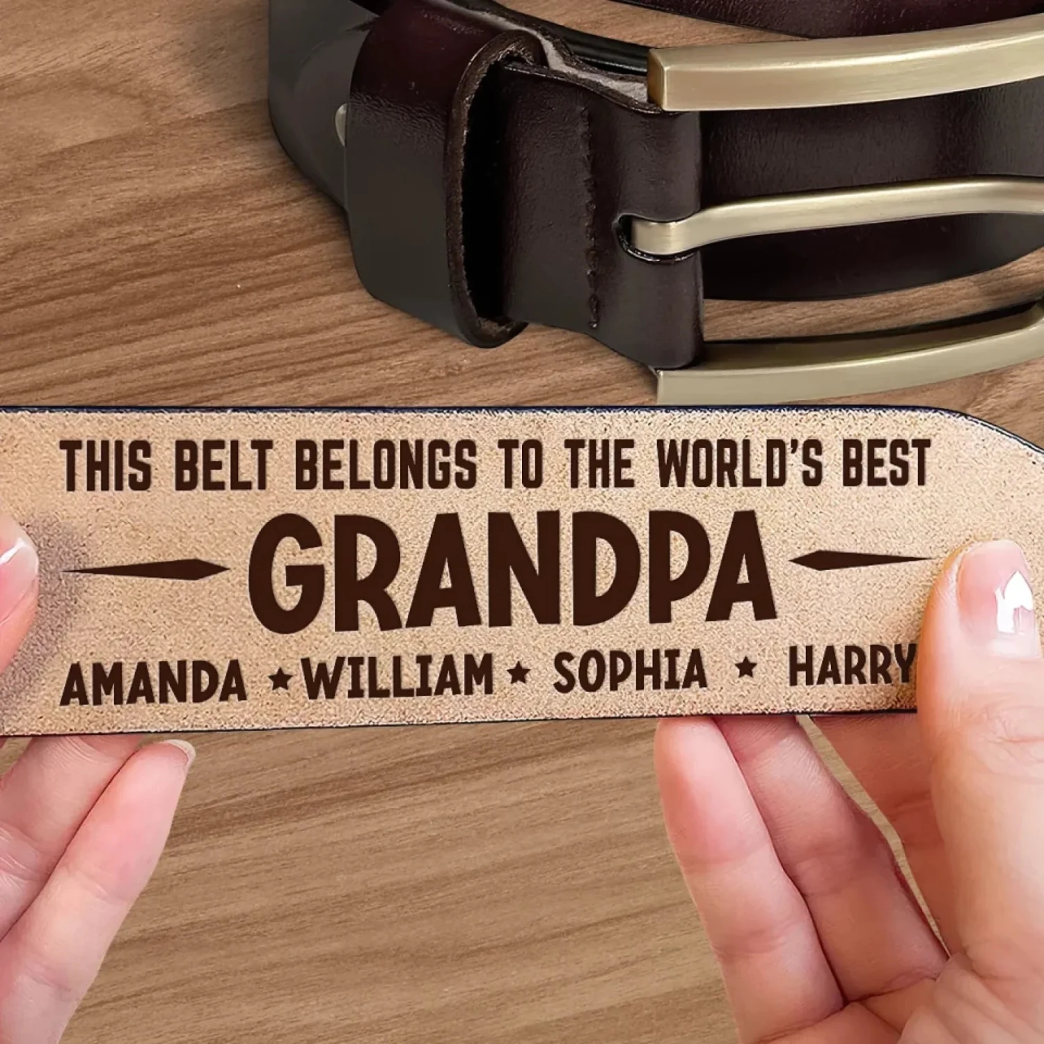 Strong Roots, Strong Dad, Strong Love - Family Personalized Custom Engraved Leather Belt - Father's Day, Gift For Dad, Grandpa 4 Strong Roots, Strong Dad, Strong Love - Family Personalized Custom Engraved Leather Belt - Father's Day, Gift For Dad, Grandpa - Image 4