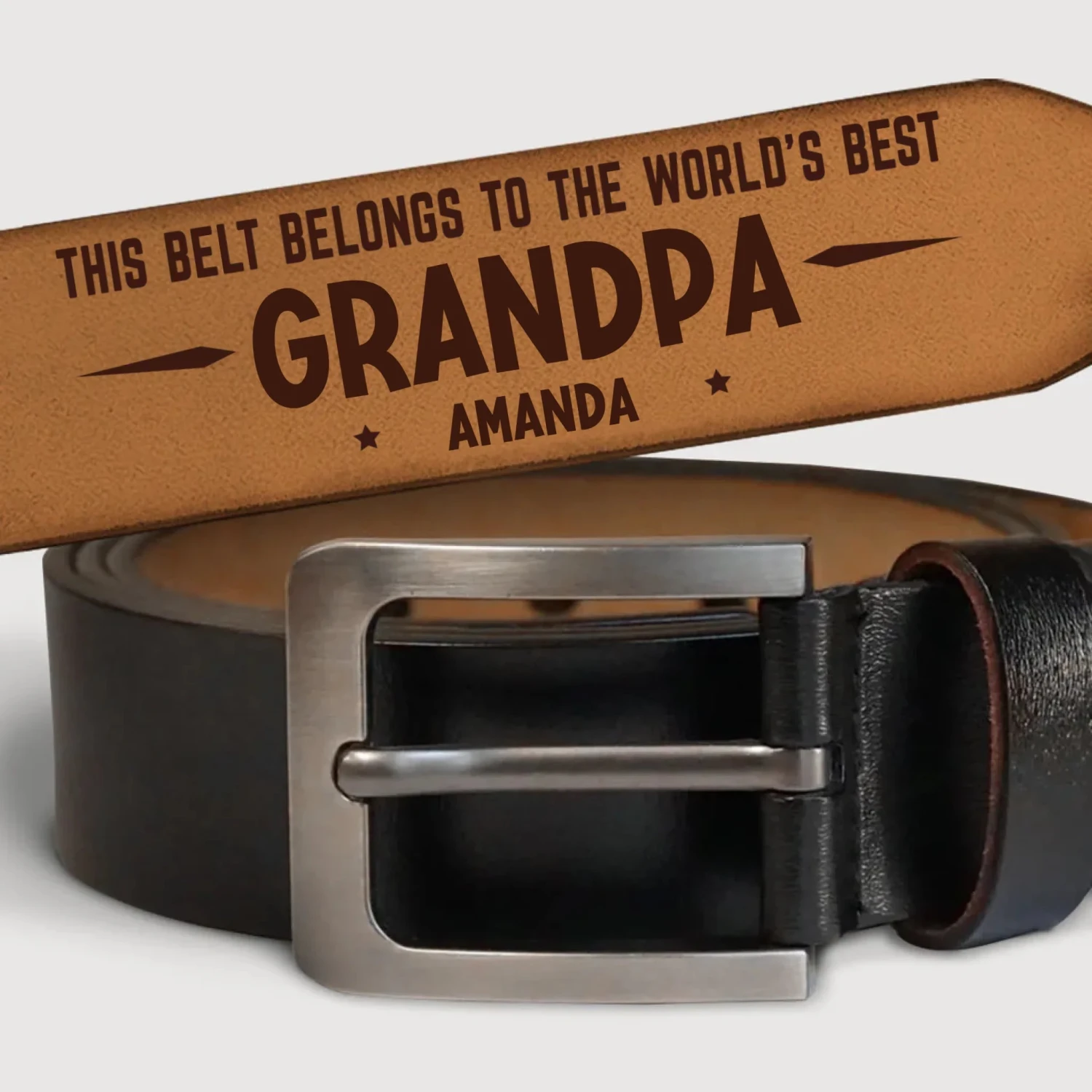 Strong Roots, Strong Dad, Strong Love - Family Personalized Custom Engraved Leather Belt - Father's Day, Gift For Dad, Grandpa 2 Strong Roots, Strong Dad, Strong Love - Family Personalized Custom Engraved Leather Belt - Father's Day, Gift For Dad, Grandpa - Image 2
