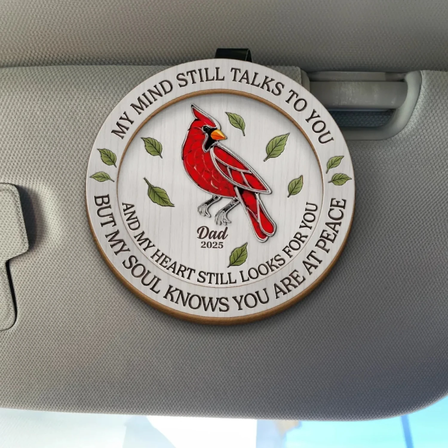 Always In My Heart - Memorial Personalized Custom Car Visor Clip - Sympathy Gift For Family Members 3 Always In My Heart - Memorial Personalized Custom Car Visor Clip - Sympathy Gift For Family Members - Image 3