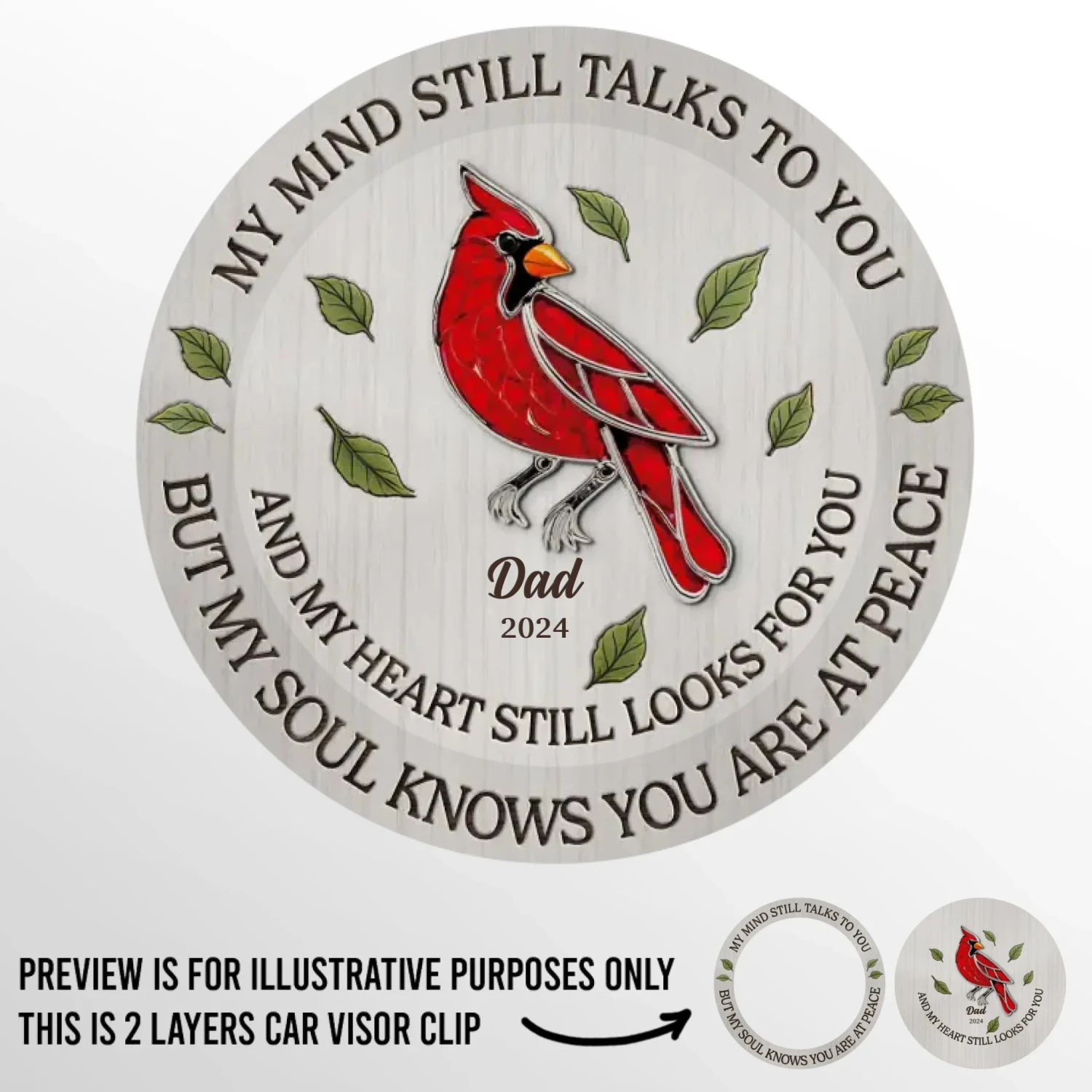 Always In My Heart - Memorial Personalized Custom Car Visor Clip - Sympathy Gift For Family Members 2 Always In My Heart - Memorial Personalized Custom Car Visor Clip - Sympathy Gift For Family Members - Image 2