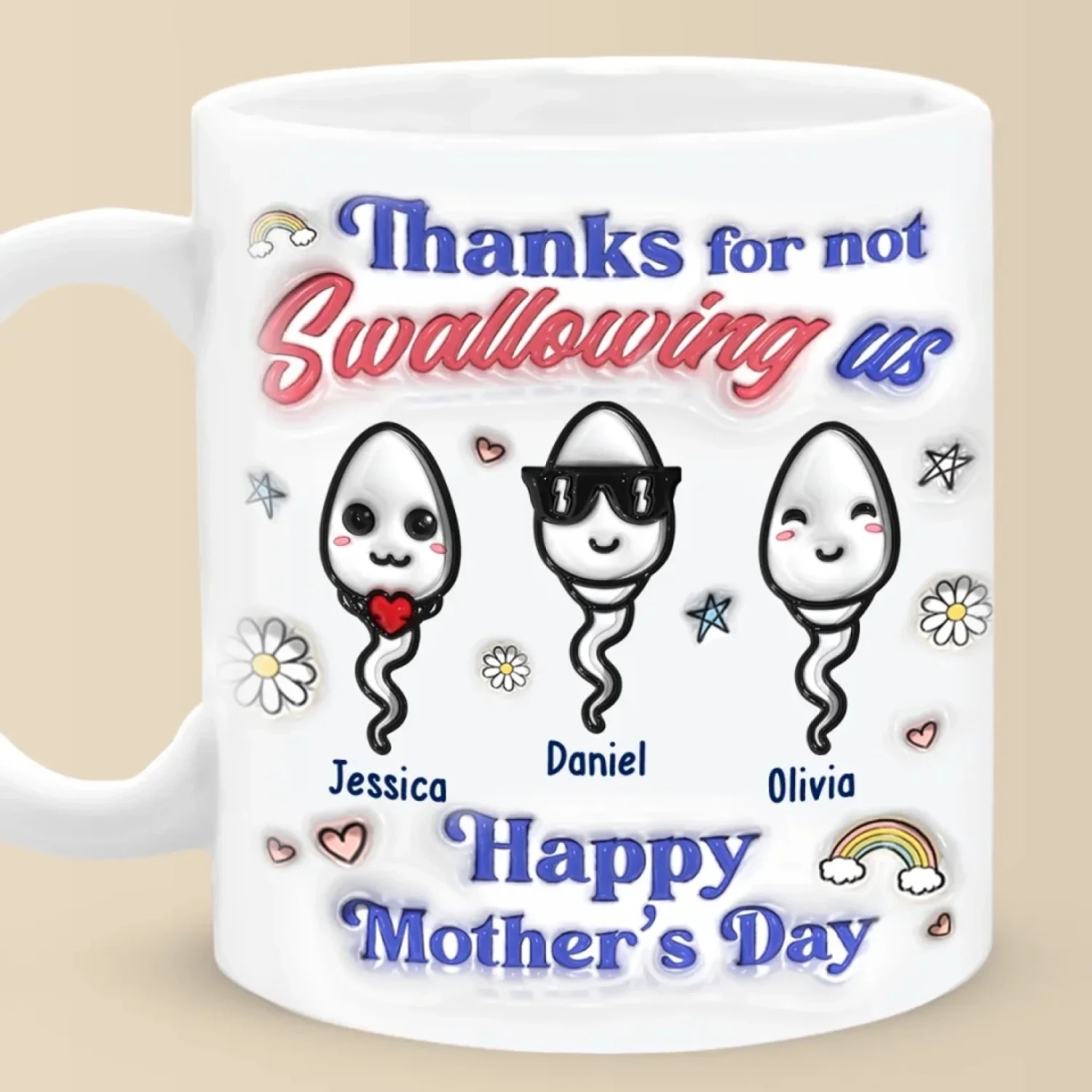 You Really Took One For The Team - Family Personalized Custom 3D Inflated Effect Printed Mug - Mother's Day, Gift For Mom 1 You Really Took One For The Team - Family Personalized Custom 3D Inflated Effect Printed Mug - Mother's Day, Gift For Mom