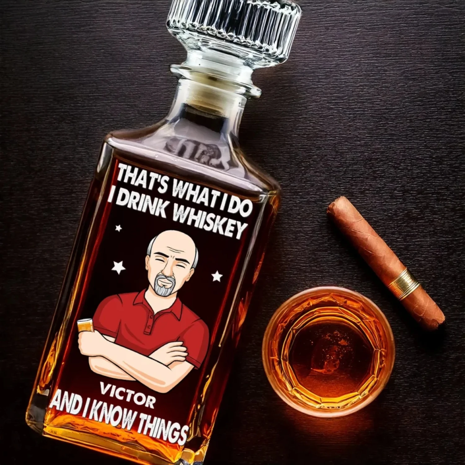 A Good Whiskey, A Great Story - Family Personalized Custom Glass Whiskey Bottle - Father's Day, Gift For Dad, Grandpa 3 A Good Whiskey, A Great Story - Family Personalized Custom Glass Whiskey Bottle - Father's Day, Gift For Dad, Grandpa - Image 3