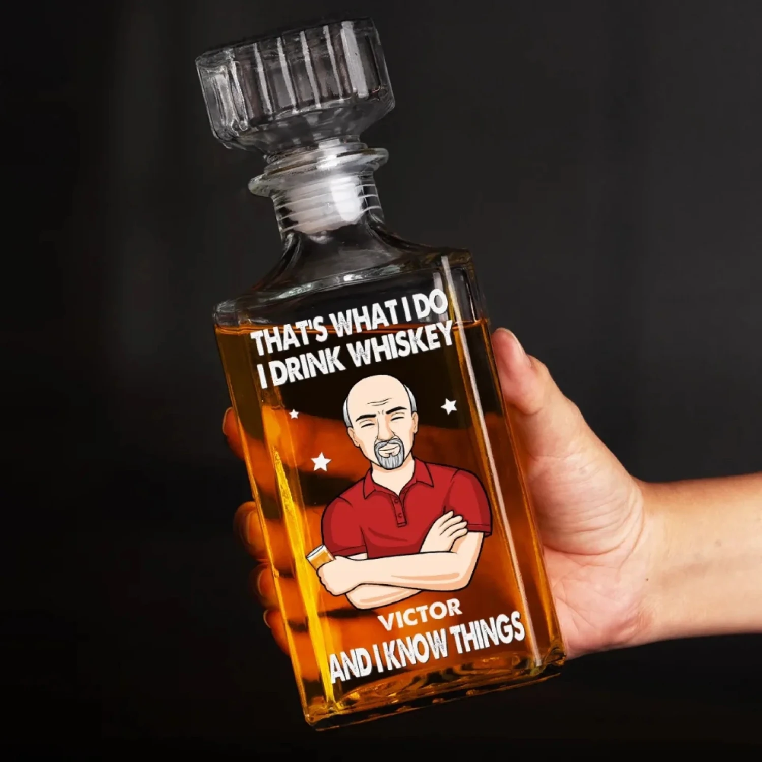 A Good Whiskey, A Great Story - Family Personalized Custom Glass Whiskey Bottle - Father's Day, Gift For Dad, Grandpa 4 A Good Whiskey, A Great Story - Family Personalized Custom Glass Whiskey Bottle - Father's Day, Gift For Dad, Grandpa - Image 4