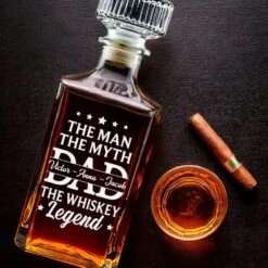 The Legend Lives In Every Sip - Family Personalized Custom Glass Whiskey Bottle - Father's Day, Gift For Dad, Grandpa -Pawfect House Store 67e49601a9110