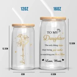 Her Love Blossoms Endlessly - Family Personalized Custom Glass Cup, Iced Coffee Cup - Mother's Day, Gift For Mom, Daughter 10 Her Love Blossoms Endlessly - Family Personalized Custom Glass Cup, Iced Coffee Cup - Mother's Day, Gift For Mom, Daughter -Pawfect House Store 67e4bc8304705
