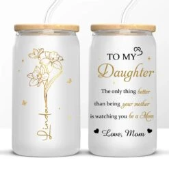 Her Love Blossoms Endlessly - Family Personalized Custom Glass Cup, Iced Coffee Cup - Mother's Day, Gift For Mom, Daughter 11 Her Love Blossoms Endlessly - Family Personalized Custom Glass Cup, Iced Coffee Cup - Mother's Day, Gift For Mom, Daughter -Pawfect House Store 67e4be2ccc5ac