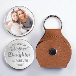 Custom Photo Connected By Heart, Always - Family Personalized Custom Pocket Hug - Mother's Day, Gift For Mom, Grandma