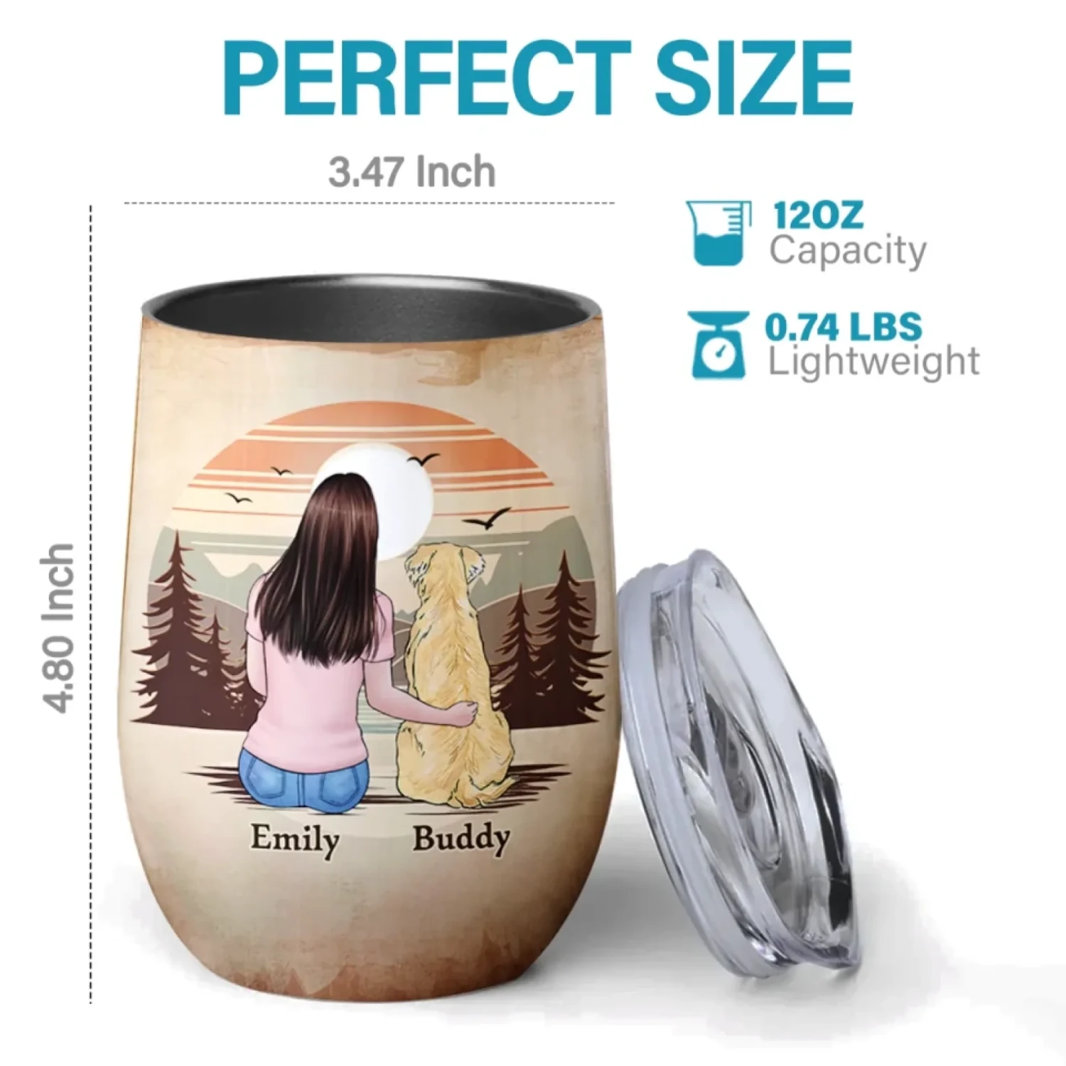 Unconditional Love Has Paws - Dog Personalized Custom Wine Tumbler - Gift For Pet Owners, Pet Lovers 4 Unconditional Love Has Paws - Dog Personalized Custom Wine Tumbler - Gift For Pet Owners, Pet Lovers - Image 4