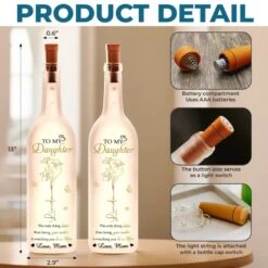 To My Beautiful Daughter - Family Personalized Custom Bottle Lamp - Mother's Day, Gift For Mom, Daughter -Pawfect House Store 67e53139d636b