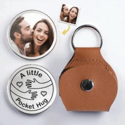 Custom Photo Keep A Hug With You, Always - Couple Personalized Custom Pocket Hug - Gift For Husband Wife, Anniversary