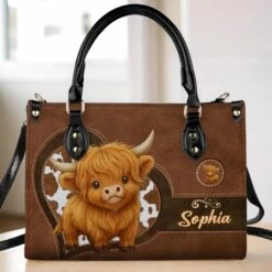 Mom’s Love Is A Gentle Strength - Family Personalized Custom Leather Handbag - Mother's Day, Gift For Mom, Grandma