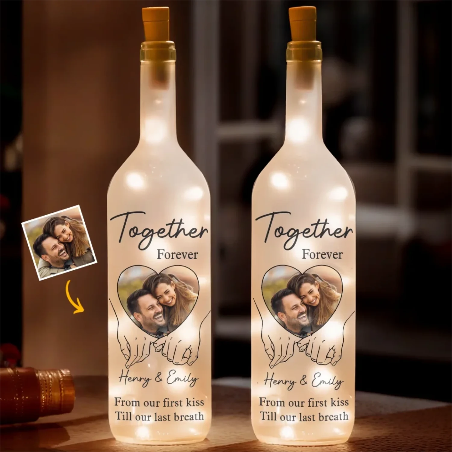 Custom Photo Loving You Endlessly - Couple Personalized Custom Bottle Lamp - Gift For Husband Wife, Anniversary 1 Custom Photo Loving You Endlessly - Couple Personalized Custom Bottle Lamp - Gift For Husband Wife, Anniversary
