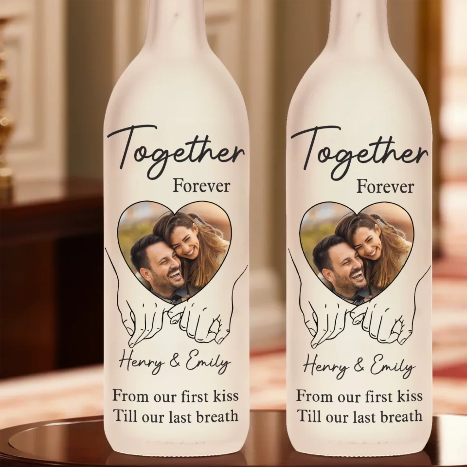 Custom Photo Loving You Endlessly - Couple Personalized Custom Bottle Lamp - Gift For Husband Wife, Anniversary 4 Custom Photo Loving You Endlessly - Couple Personalized Custom Bottle Lamp - Gift For Husband Wife, Anniversary - Image 4
