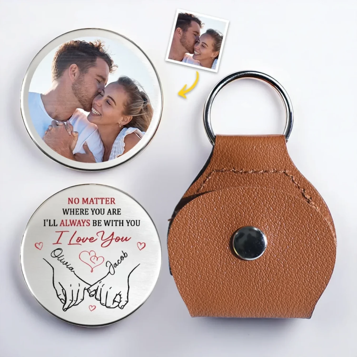 Custom Photo My Love Is Always By Your Side - Couple Personalized Custom Pocket Hug - Gift For Husband Wife, Anniversary 1 Custom Photo My Love Is Always By Your Side - Couple Personalized Custom Pocket Hug - Gift For Husband Wife, Anniversary