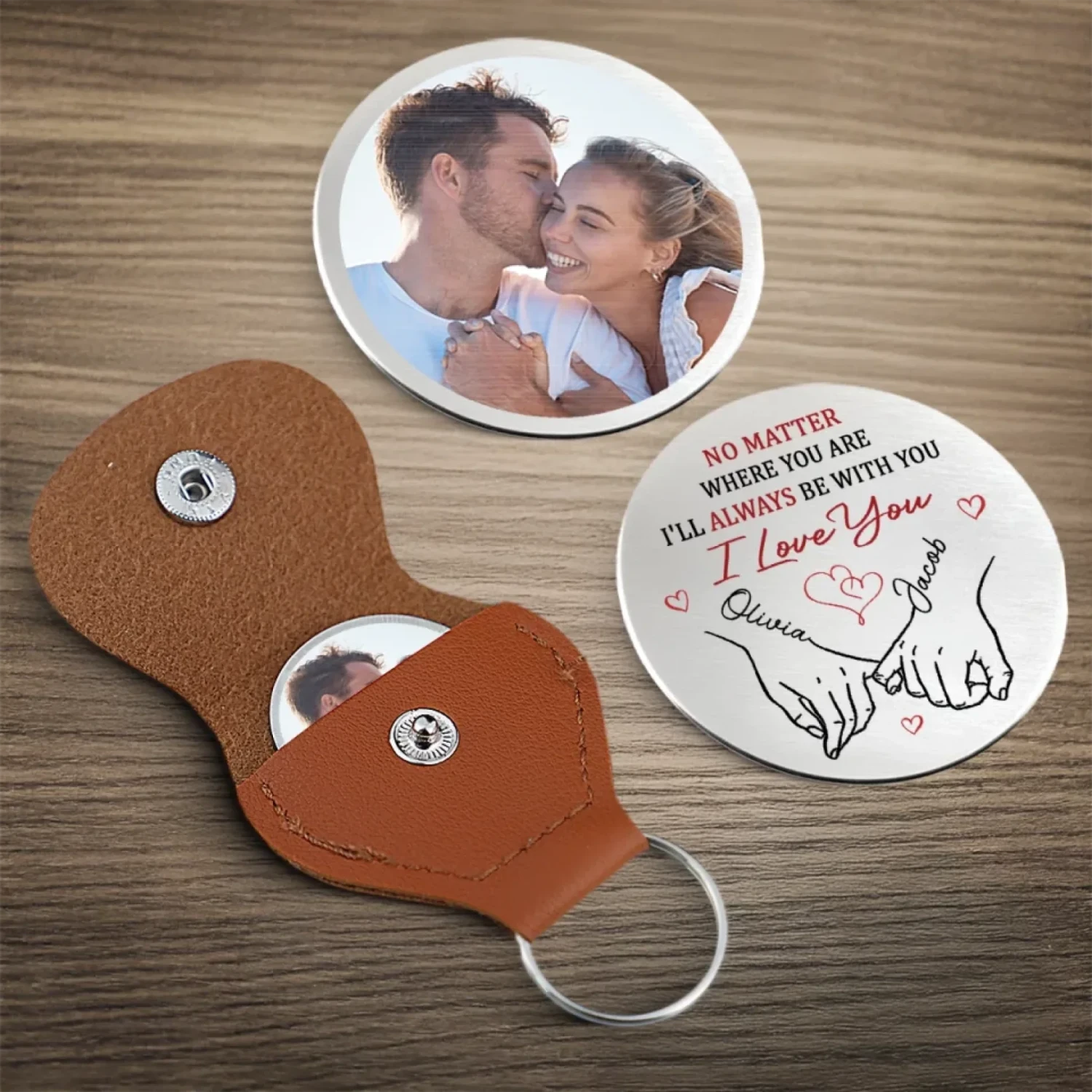 Custom Photo My Love Is Always By Your Side - Couple Personalized Custom Pocket Hug - Gift For Husband Wife, Anniversary 4 Custom Photo My Love Is Always By Your Side - Couple Personalized Custom Pocket Hug - Gift For Husband Wife, Anniversary - Image 4