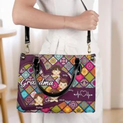 Love, Laughter, And Grandma - Family Personalized Custom Leather Handbag - Mother's Day, Gift For Mom, Grandma 9 Love, Laughter, And Grandma - Family Personalized Custom Leather Handbag - Mother's Day, Gift For Mom, Grandma -Pawfect House Store 67e63111b6d70