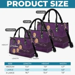 My Grandkids, My Joy - Family Personalized Custom Leather Handbag - Mother's Day, Gift For Mom, Grandma -Pawfect House Store 67e66141a20a6