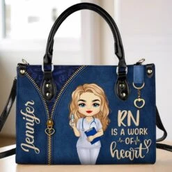 Nurses Are The Heartbeat Of Healthcare - Nurse Personalized Custom Leather Handbag - Appreciation, Thank You Gift, Nurse Life, Doctor Life